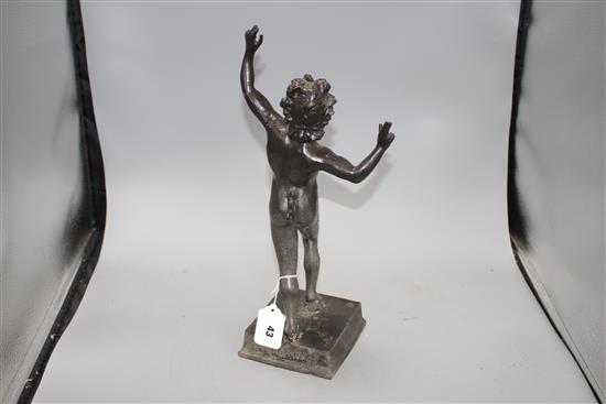 A 19th century Italian bronze figure of the dancing faun, height 42cm